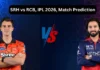 SRH vs RCB, IPL 2026, Match Prediction: Who will win today’s game between Sunrisers Hyderabad and Royal Challengers Bengaluru?