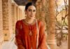 Karisma Kapoor’s rust kurta set places intricate marodi, gota and sequin embroidery at the forefront