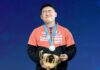 Table Tennis Champion Too Weak To Hoist Trophy Over Head
