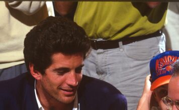 Angel in blue and orange: JFK Jr. cheering on beloved NY Knicks from courtside seat in the sky, pal says