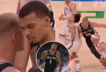 Video shows Victor Wembanyama telling Spurs teammates ‘hard foul’ before suspicious Game 5 ending