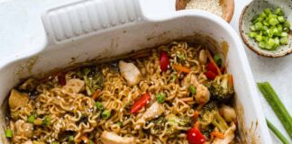 One Pan Baked Ramen Noodles