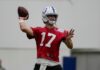 Daniel Jones throwing, doing drills during Colts OTAs less than six months after Achilles tear