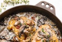 Creamy Bacon Mushroom Thyme Chicken