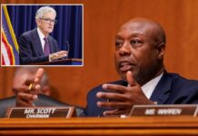 Sen. Tim Scott ‘praying’ Jerome Powell leaves Fed this month — and hints chairman has an agenda by staying on