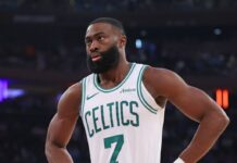 Celtics’ Brad Stevens non-committal on Jaylen Brown’s future in awkward Giannis Antetokounmpo trade fallout