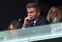 David Beckham enjoys England game with son as he ignores Brooklyn’s Father’s Day feud