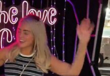 Jordan Pickford’s wife Megan enjoys family day out in New York ahead of England’s World Cup game