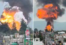 Wild video shows gas tanker truck allegedly hauling stolen fuel erupt in massive explosion