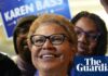 Karen Bass heads to LA mayoral runoff but challenger yet to be determined