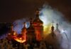 Deadly Russian strikes leave landmark Ukraine cathedral in flames