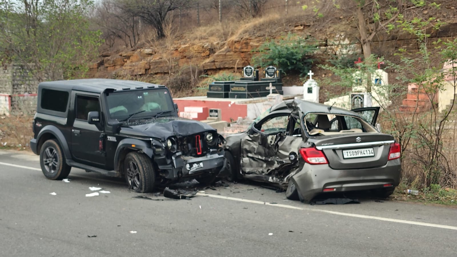 Woman Dies, 3 Others Injured in Road Accident in Nalgonda