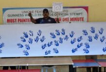 Nellore Artist Attempts Guinness Record With Rapid Handprint Painting