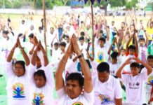 Large Turnout For Yoga Day Fete In Nalgonda, Khammam