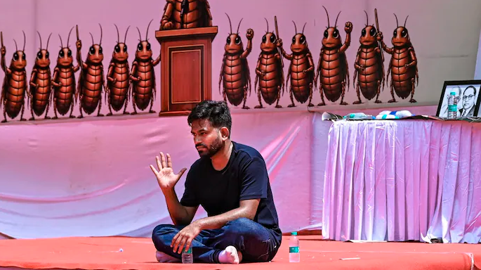 Cockroach Janta Party Continues Jantar Mantar Protest Over NEET Paper Leak