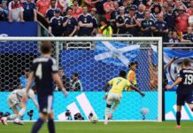 WATCH: McKenna presents Vinicius with a gift as Brazil take lead against Scotland before VAR escape