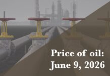 Current price of oil as of June 9, 2026