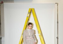 Sharvari paired a structured blazer with statement high-waist flare leg pants
