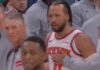 Jalen Brunson explodes at ref Scott Foster after Spurs player steps on ankle