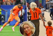 Cody Gakpo’s girlfriend Noa models Netherlands World Cup outfit with son