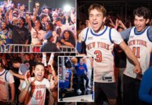 Knicks fans go bonkers in NYC after Game 2 Finals win, celebrate in streets outside MSG: ‘Go New York!’