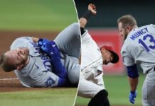 Brutal collision knocks Max Muncy out of Dodgers game early