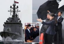 North Korean leader Kim Jong Un showcases new warship with daughter ahead of visit by China’s Xi