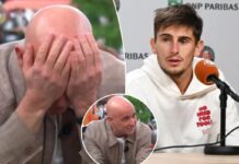 Andre Agassi could not contain his disbelief at Matteo Arnaldi’s stunning French Open semifinal withdrawal