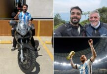 Father and son trek 9,000 miles on motorcycles from Argentina to US to see the World Cup — but have no tickets