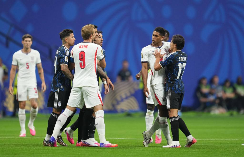 Jude Bellingham slaps Argentina player after England’s World Cup collapse in heated scene