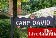 Trump to meet cabinet at Camp David as Iran war drags on – US politics live