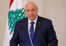 عون يدعو أمريكا إلى الاستمرار في الوقوف بجانب لبنان