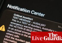 Australia news live: gasps in NSW State Library as AusAlert blares; some users report not receiving emergency warning test