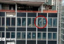 Watch: Buckling support beams seen inside New York high-rise