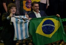 Bolsonaro’s son begins Brazil presidential bid with Netanyahu, Milei kudos