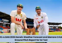 Australia vs Bangladesh 2026: Darwin Weather Forecast and Marrara Cricket Ground Pitch Report for 1st Test