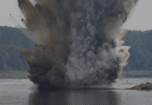 Romanian navy blasts riverbed to protect nuclear plant