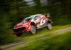 WRC Finland: Elfyn Evans rolls out of victory fight with Sebastien Ogier