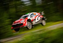 WRC Finland: Elfyn Evans rolls out of victory fight with Sebastien Ogier