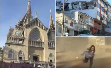 Nearly 100-year-old church crumbles as deadly 7.4-magnitude earthquake rocks Colombia