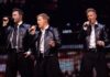 Westlife perform live on stage but women ‘attack them with bras’