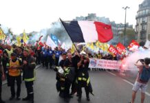 Photos: French students protest, public workers strike before budget cuts