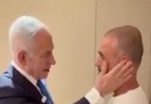 Hero flydubai passenger still covered in blood meets Netanyahu as passengers arrive in Israel after hijacking attempt