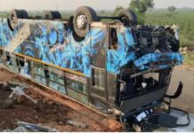 Tamil Nadu School Bus Overturns Near Jogulamba Gadwal, All Students Safe