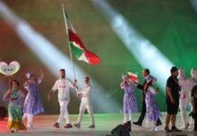 Iran’s delegation marches at Nagoya Asian Games opening ceremony