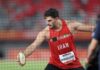 Iranian discus thrower Samimi wins bronze at 2026 Asian Games