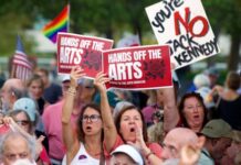 Thousands protest closure of the Kennedy Center amid fears Trump is set to demolish the institution