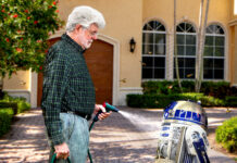 George Lucas Frantically Hosing Wasp Nest Out Of R2-D2 Before Museum Opening