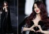 Aishwarya Rai Bachchan stuns at Paris Fashion Week in a black velvet gown with a cape