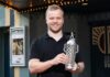 Gallery: Felix Rosenqvist’s likeness immortalized for Borg-Warner Indy 500 trophy